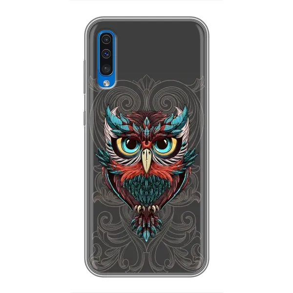 Чехол с рисунком «Сова на сером» для Samsung Galaxy A50 2019 (A505F)
