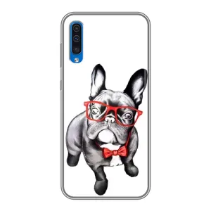 Бампер для Samsung Galaxy A50 2019 (A505F) с картинкой "Песики" (В очках)