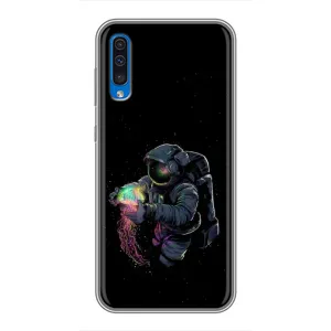 Силіконовый Чохол з принтом "Космонавти" на Samsung Galaxy A50 2019 (A505F) (В руках земля)