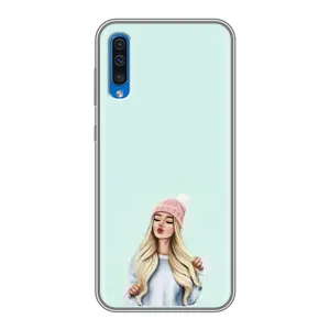 Силіконовый Чохол на Samsung Galaxy A50 2019 (A505F) з картинкой Модных девушек (В шапці)