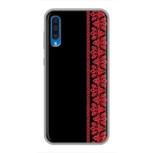 Силіконовый Чохол на Samsung Galaxy A50 2019 (A505F) з картинкой Вишиванки (Вишиванка на чорному)