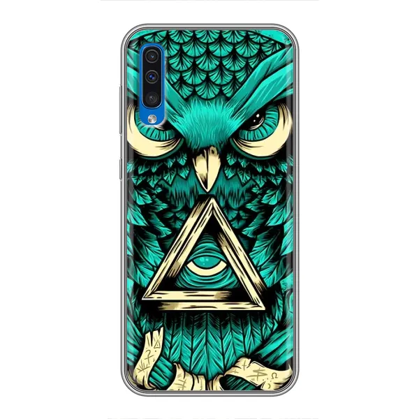 Чехол с рисунком «Зеленая сова» для Samsung Galaxy A50 2019 (A505F)