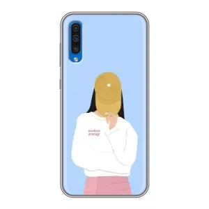 Силіконовый Чохол на Samsung Galaxy A50 2019 (A505F) з картинкой Модных девушек (Жовта кепка)