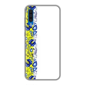 Силіконовый Чохол на Samsung Galaxy A50 2019 (A505F) з картинкой Вишиванки (Жовто-біла вишиванка)