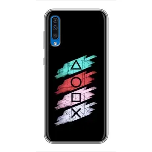 Чехол КИБЕРСПОРТ для Samsung Galaxy A50 2019 (A505F) (Значки Sony)