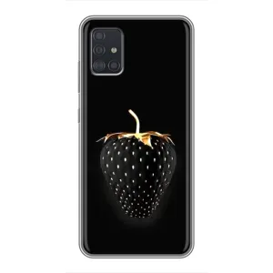 Чехол с изображением вкусной еды для Samsung Galaxy A51 5G (A516) (Чёрная клубника)