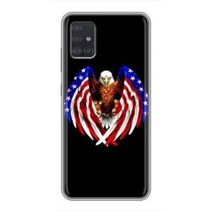 Чехол Флаг USA для Samsung Galaxy A51 5G (A516) (Крылья США)