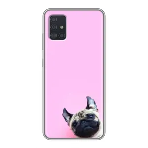 Бампер для Samsung Galaxy A51 5G (A516) с картинкой "Песики" (Собака на розовом)