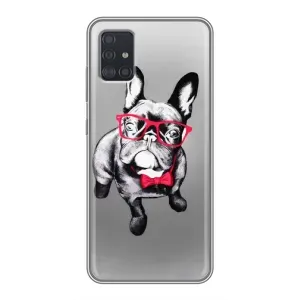 Чехол (ТПУ) Милые собачки для Samsung Galaxy A51 (A515) (Бульдог в очках)