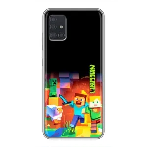 Чехлы для Samsung Galaxy A51 (A515) (Персонажи Майн Крафт) (Герой Майнкрафт)