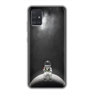 Силіконовый Чохол з принтом "Космонавти" на Samsung Galaxy A51 (A515) (Космонавт романтик)