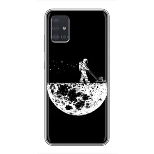 Силіконовый Чохол з принтом "Космонавти" на Samsung Galaxy A51 (A515) (Космонавт)