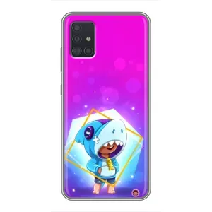 Чехол Бравл Старс для Samsung Galaxy A51 (A515) (Леон в костюме Акулы)
