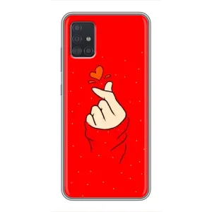 Чехлы (Знак сердечка) на Samsung Galaxy A51 (A515) (Сердце на красном)