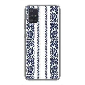 Силиконовый Чехол на Samsung Galaxy A51 (A515) с картинкой Вышиванки (Синяя вышиванка)