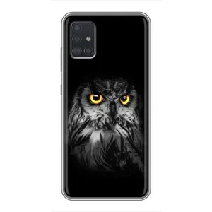 Чехлы с принтом СОВЫ для Samsung Galaxy A51 (A515) (Сова на чёрном)