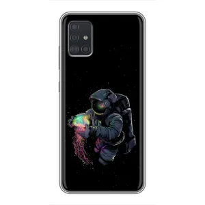 Силіконовый Чохол з принтом "Космонавти" на Samsung Galaxy A51 (A515) (В руках земля)