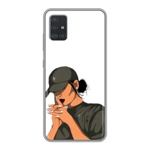 Силіконовый Чохол на Samsung Galaxy A51 (A515) з картинкой Модных девушек (У зеленому)