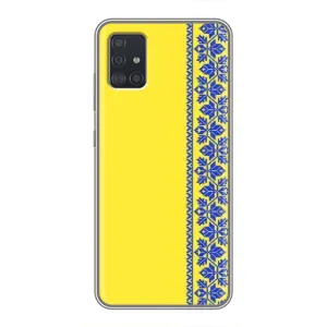Силиконовый Чехол на Samsung Galaxy A51 (A515) (Вышиванка на желтом)