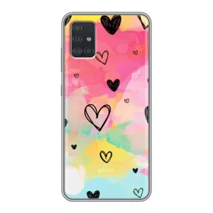 Чехлы с тематикой "Маленькие Сердечки" на Samsung Galaxy A51 (A515) (Яркие сердечки)