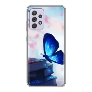 Силиконовый бампер с картинкой животных для Samsung Galaxy A52 5G (A526) (Бабочка синяя)