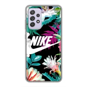 Силиконовый Чехол на Samsung Galaxy A52 5G (A526) с картинкой Nike (Цветочный Nike)
