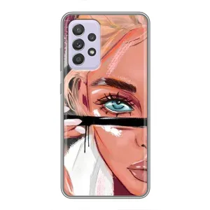 Силіконовый Чохол на Samsung Galaxy A52 5G (A526) з картинкой Модных девушек (Дівчина та вії)