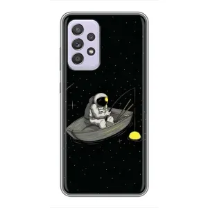Силиконовый Чехол с принтом "Космонавты" на Samsung Galaxy A52 5G (A526) (Космонавт на рыбалке)
