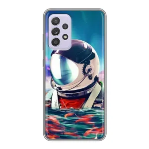 Силиконовый Чехол с принтом "Космонавты" на Samsung Galaxy A52 5G (A526) (Космонавт в воде)