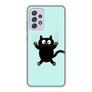 Силиконовый чехол с котиком для Samsung Galaxy A52 5G (A526) (Падающий кот)