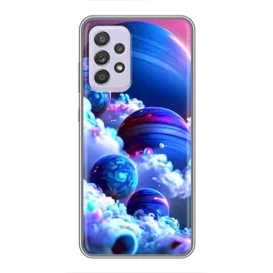 Чехлы КОСМОС для Samsung Galaxy A52 5G (A526) (Синие планеты)