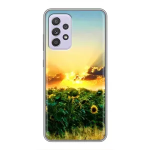 Чехлы с картинкой Подсолнухов для Самсунг Галакси А52 (5G) (Закат Солнца)