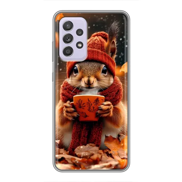 Чехол с рисунком «Белка с кофе» для Samsung Galaxy A52 Чехол с рисунком «Белка с кофе» для Samsung Galaxy A52