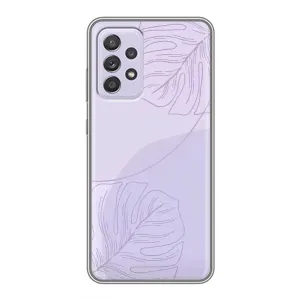 Чехол цветочный дизайн для Samsung Galaxy A52 (Монстера фиолетовая)
