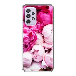 Силиконовый бампер с принтом (цветочки) на Самсунг Галакси А52 (Пионы)