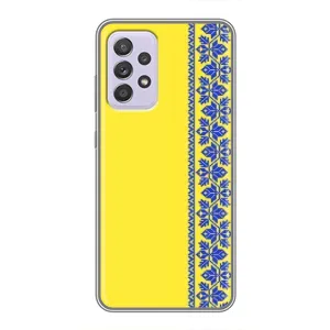 Силиконовый Чехол на Samsung Galaxy A52 (Вышиванка на желтом)