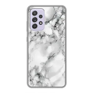 Чехол с текстурой Мрамора на Самсунг Галакси А52с (5G) (Белый мрамор)
