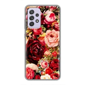 Силиконовый бампер с принтом (цветочки) на Самсунг Галакси А52с (5G) (Букет цветов)