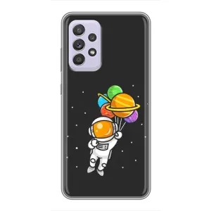 Силиконовый Чехол с принтом "Космонавты" на Samsung Galaxy A52s 5G (A528) (Космонавт с шариками)