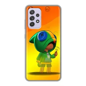 Чехол Бравл Старс для Samsung Galaxy A52s 5G (A528) (LEON в кофте)