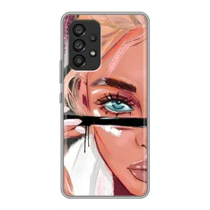 Силіконовый Чохол на Samsung Galaxy A53 (5G) з картинкой Модных девушек (Дівчина та вії)