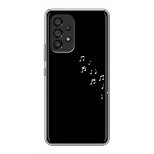 Чехол с картинками на черном фоне для Samsung Galaxy A53 (5G) (Ноты)