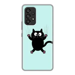 Силиконовый чехол с котиком для Samsung Galaxy A53 (5G) (Падающий кот)