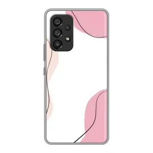 Чохол квітковий дизайн для Samsung Galaxy A53 (5G) (Рожевий фон)