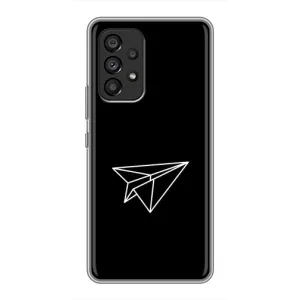 Чехол с картинками на черном фоне для Samsung Galaxy A53 (5G) (Самолетик)