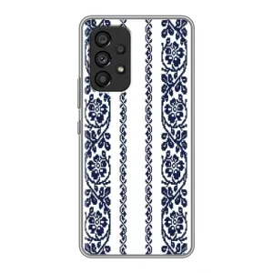 Силиконовый Чехол на Samsung Galaxy A53 (5G) с картинкой Вышиванки (Синяя вышиванка)