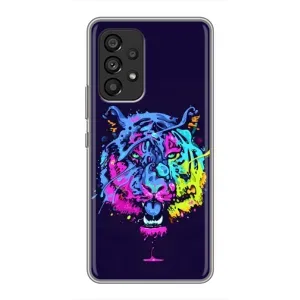 Силиконовый бампер с картинкой животных для Samsung Galaxy A53 (5G) (Тигр-Арт)