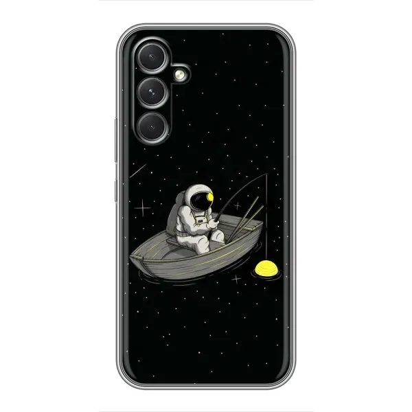 Чехол с рисунком «Космонавт на рыбалке» для Samsung Galaxy A54
