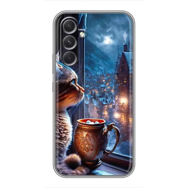 Чехол с рисунком «Кот новогодний» для Samsung Galaxy A54 Чехол с рисунком «Кот новогодний» для Samsung Galaxy A54