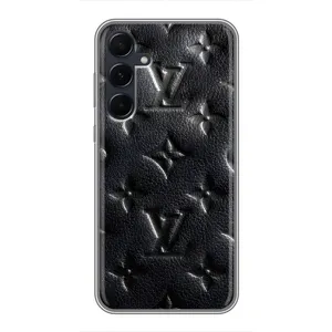 Текстурный Чехол Louis Vuitton для Самсунг А55 (Черный ЛВ)